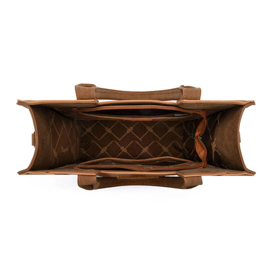 WG218-8900BR - Wrangler Aztec Embroidered Tote Bag/Crossbody- Brown