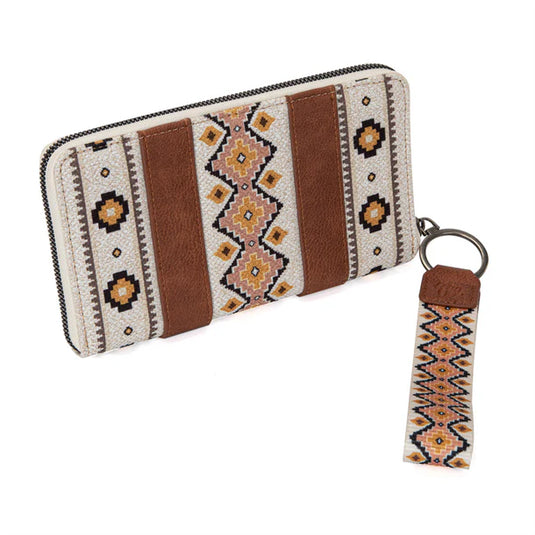 WG2202-W006CF - Wrangler Southwestern Art Print Wallet - Coffee