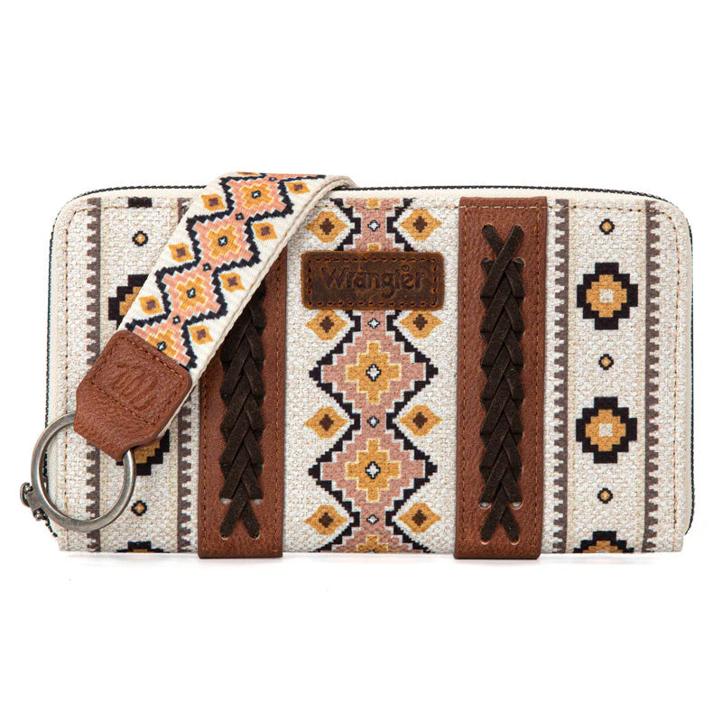 Load image into Gallery viewer, WG2202-W006CF - Wrangler Southwestern Art Print Wallet - Coffee
