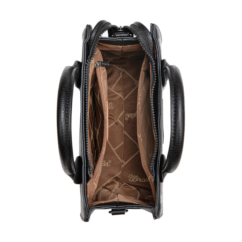 Load image into Gallery viewer, WG2206-8120SBK - Wrangler Aztec Pattern Print -Tote/Crossbody - Black
