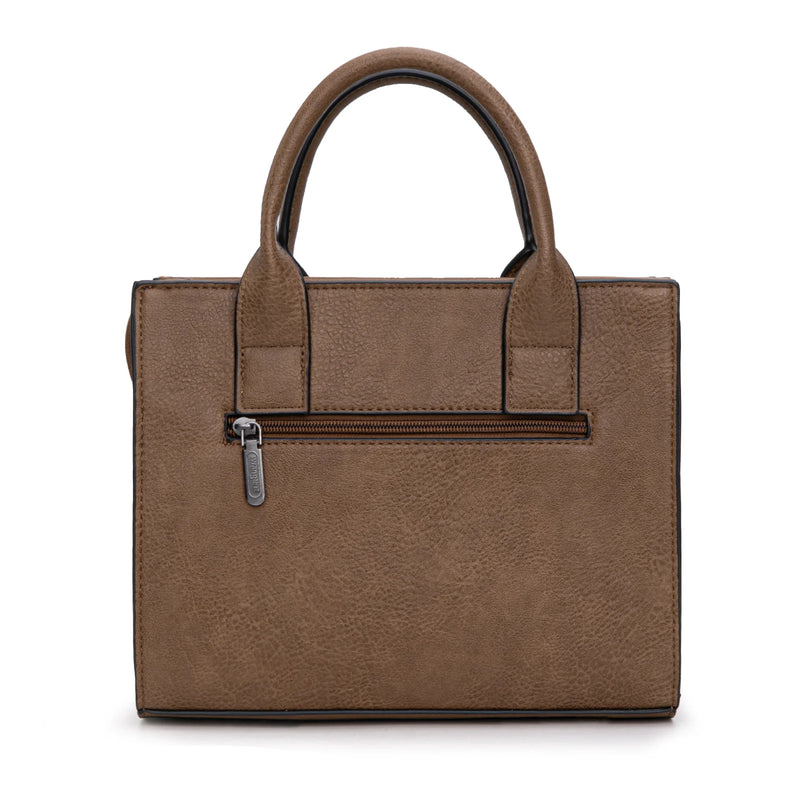 Load image into Gallery viewer, WG2206-8120SDKH - Wrangler Aztec Pattern Print -Tote/Crossbody - Dark Khaki
