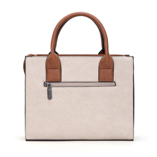 WG2206-8120STN - Wrangler Aztec Pattern Print -Tote/Crossbody - Tan