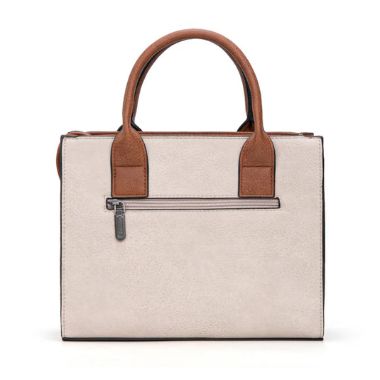 WG2206-81202STN - Wrangler Aztec Pattern Print -Tote/Crossbody -Tan