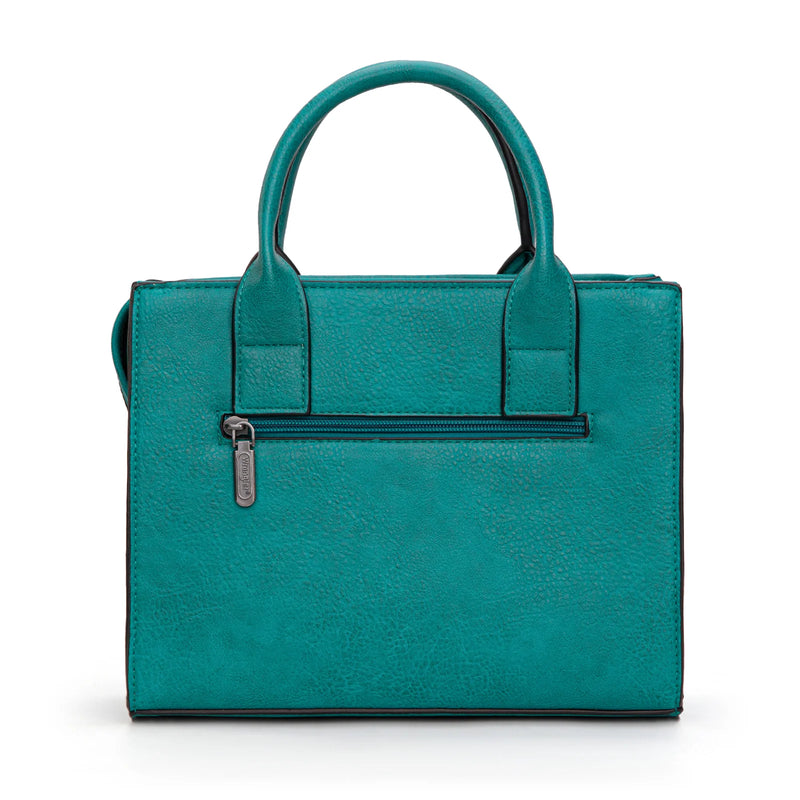 Load image into Gallery viewer, WG2206-8120STQ - Wrangler Aztec Pattern Print -Tote/Crossbody - Turquoise
