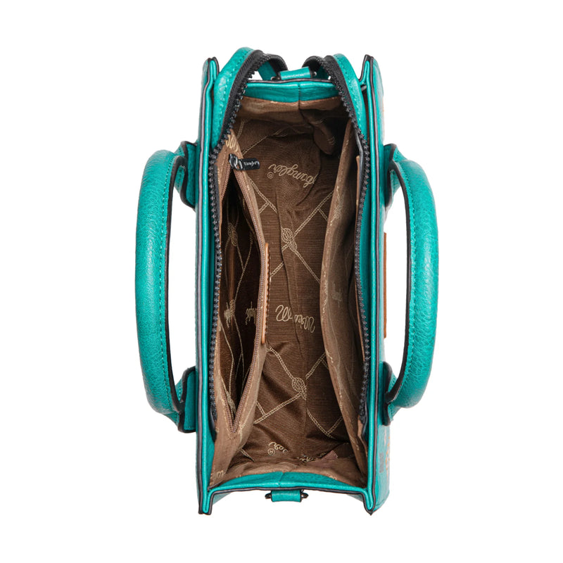 Load image into Gallery viewer, WG2206-8120STQ - Wrangler Aztec Pattern Print -Tote/Crossbody - Turquoise
