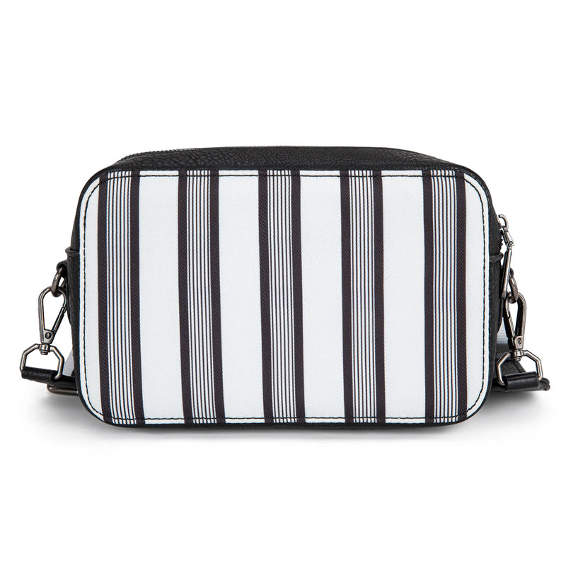 Load image into Gallery viewer, WG2207-3006BK - Wrangler Stripe Printed Crossbody Purse W/ Wallet Compartment
