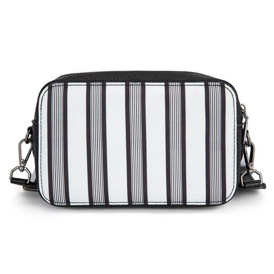 WG2207-3006BK - Wrangler Stripe Printed Crossbody Purse W/ Wallet Compartment