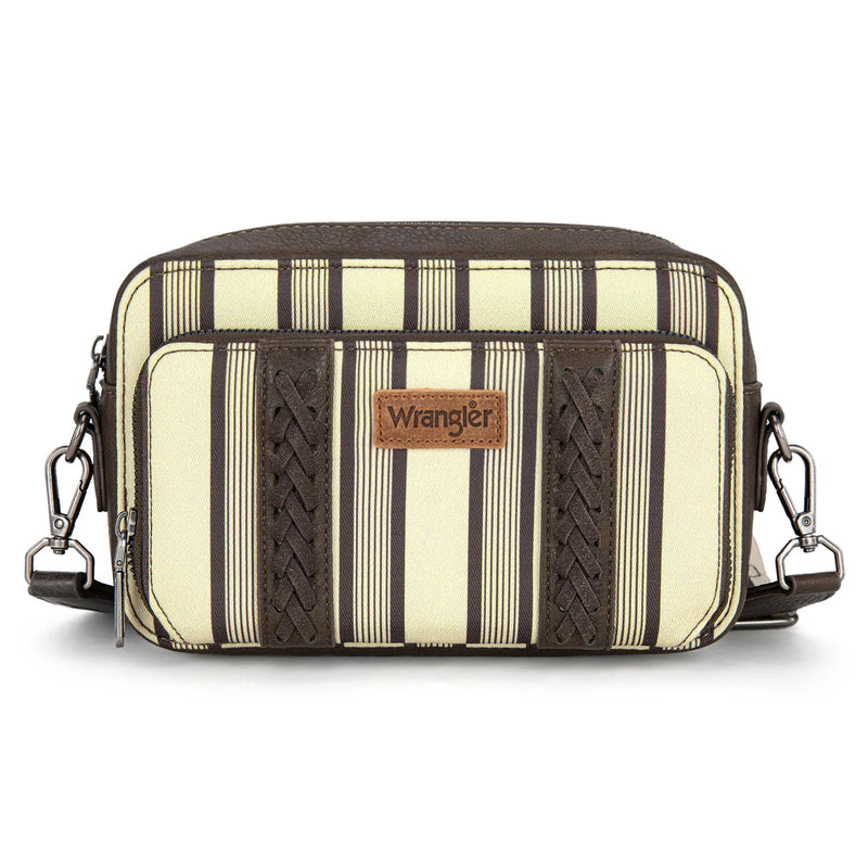 Load image into Gallery viewer, WG2207-3006CF - Wrangler Stripe Printed Crossbody Purse W/ Wallet Compartment
