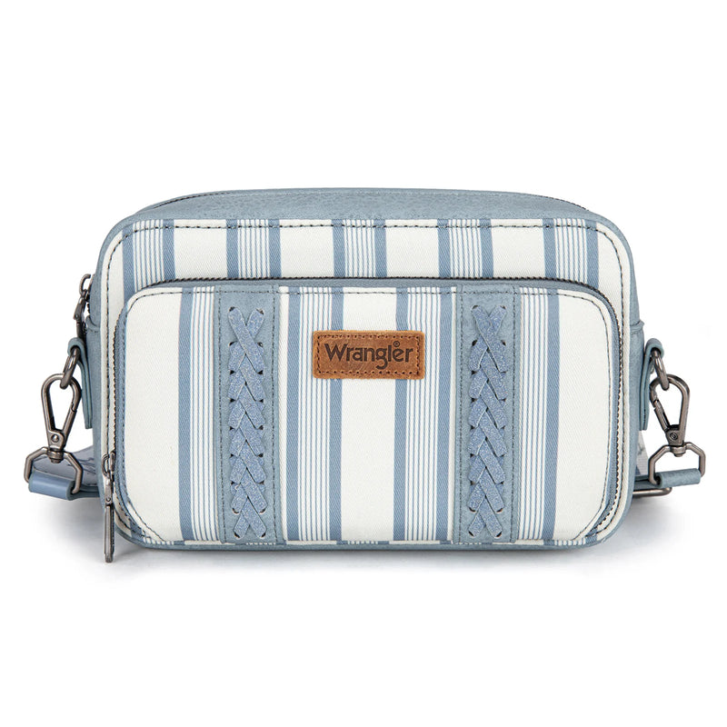 Load image into Gallery viewer, WG2207-3006JN - Wrangler Stripe Printed Crossbody Purse W/ Wallet Compartment
