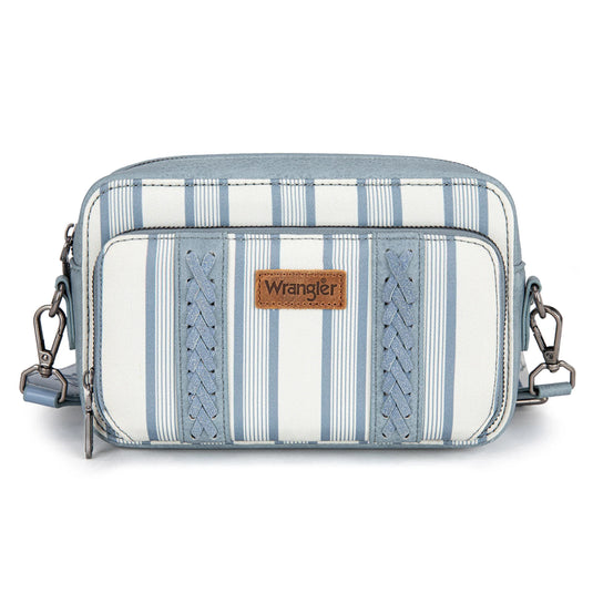 WG2207-3006JN - Wrangler Stripe Printed Crossbody Purse W/ Wallet Compartment