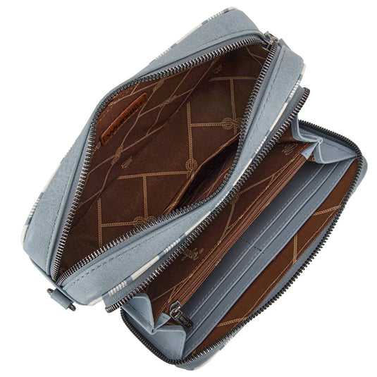 WG2207-3006JN - Wrangler Stripe Printed Crossbody Purse W/ Wallet Compartment
