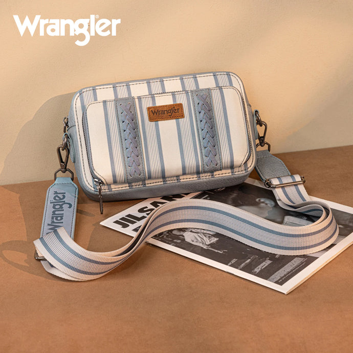 WG2207-3006JN - Wrangler Stripe Printed Crossbody Purse W/ Wallet Compartment