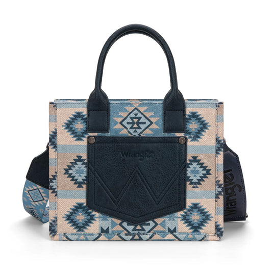 WG2209-8120SJN - Wrangler Aztec Pattern Dual Sided Print -Tote/Crossbody -Jean