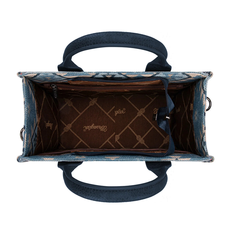 Load image into Gallery viewer, WG2209-8120SJN - Wrangler Aztec Pattern Dual Sided Print -Tote/Crossbody -Jean

