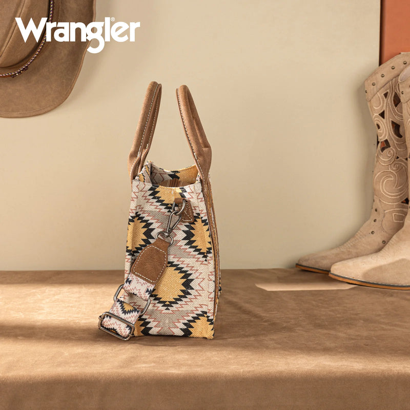 Load image into Gallery viewer, WG221-8120BG - Wrangler Aztec Distressed Print Dual Sided Print -Tote/Crossbody

