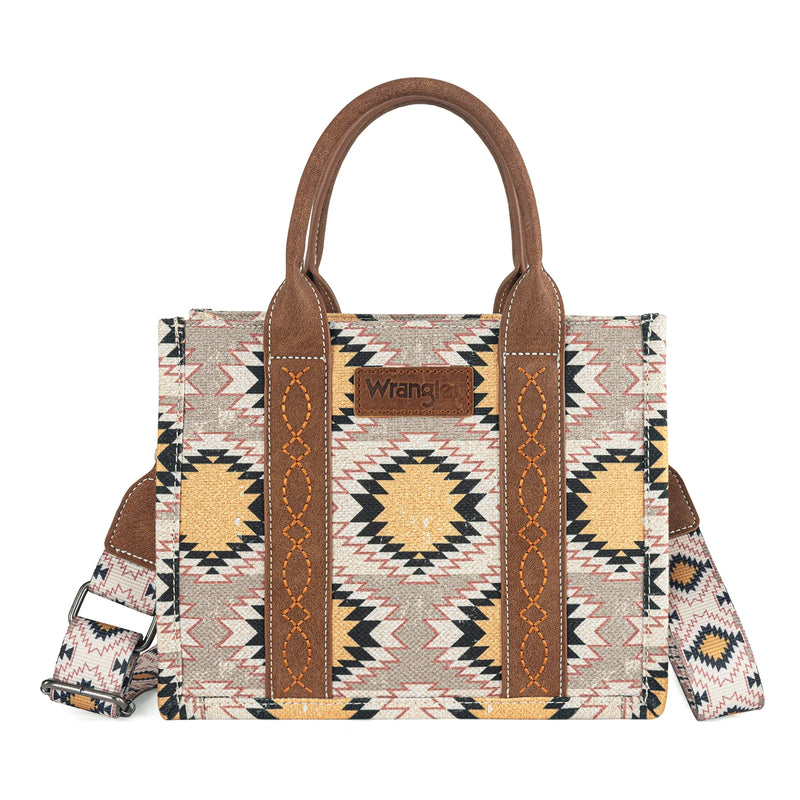 Load image into Gallery viewer, WG221-8120BG - Wrangler Aztec Distressed Print Dual Sided Print -Tote/Crossbody
