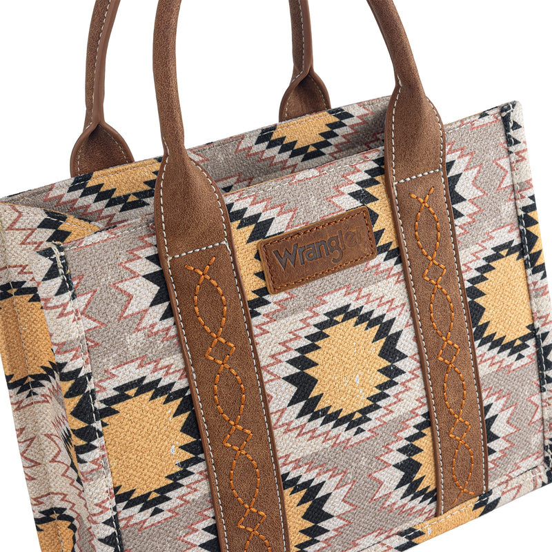 Load image into Gallery viewer, WG221-8120BG - Wrangler Aztec Distressed Print Dual Sided Print -Tote/Crossbody
