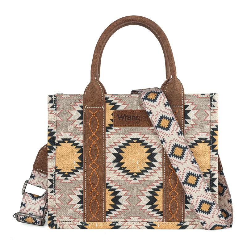 Load image into Gallery viewer, WG221-8120BG - Wrangler Aztec Distressed Print Dual Sided Print -Tote/Crossbody
