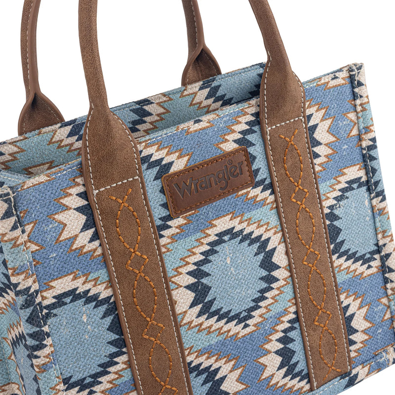 Load image into Gallery viewer, WG221-8120JN - Wrangler Aztec Distressed Print Dual Sided Print -Tote/Crossbody
