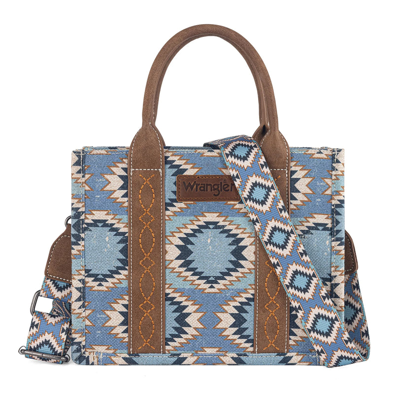 Load image into Gallery viewer, WG221-8120JN - Wrangler Aztec Distressed Print Dual Sided Print -Tote/Crossbody
