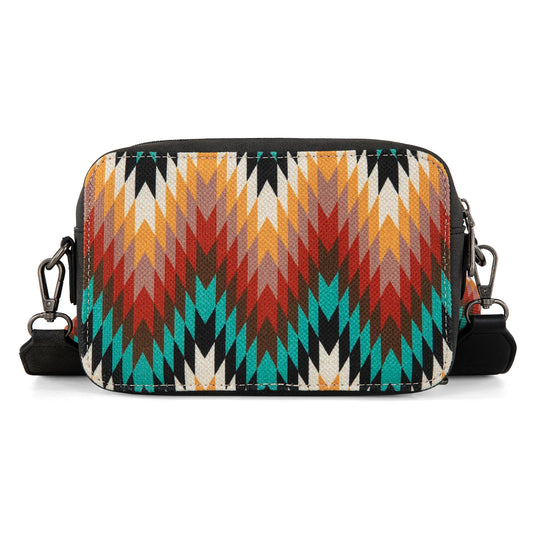 WG2211-3003BK - Wrangler Southwestern Crossbody Purse With Wallet Compartment - Black
