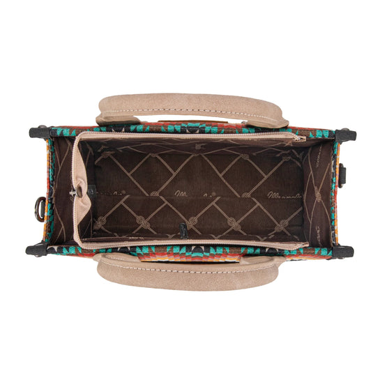 WG2211-8120SBK - Wrangler Southwestern Pattern Dual Sided Print Tote/Crossbody - Black