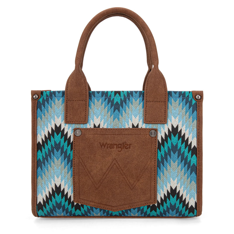 Load image into Gallery viewer, WG2211-8120SJN - Wrangler Southwestern Pattern Dual Sided Print Concealed Carry -Tote/Crossbody - Jean
