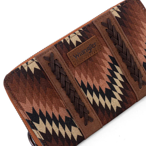 Load image into Gallery viewer, WG2211-W006BR - Wrangler Southwestern Art Print Wallet - Brown
