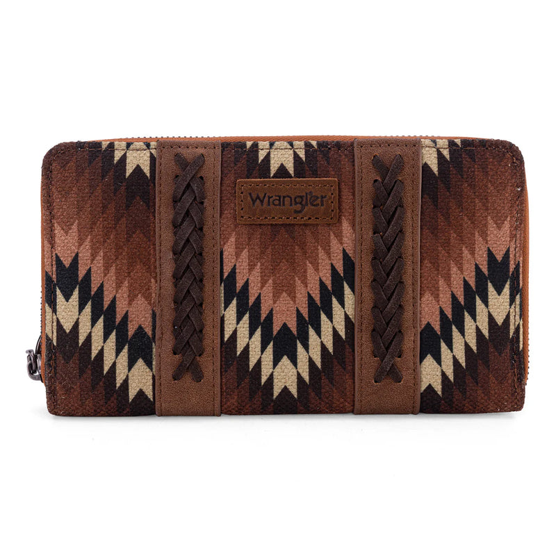 Load image into Gallery viewer, WG2211-W006BR - Wrangler Southwestern Art Print Wallet - Brown
