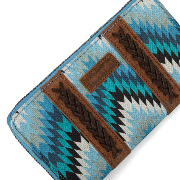 Load image into Gallery viewer, WG2211-W006JN - Wrangler Southwestern Art Print Wallet - Jean
