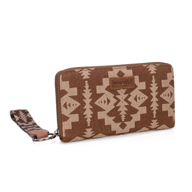 Load image into Gallery viewer, WG2212-W006BR - Wrangler Southwestern Art Print Wallet - Brown
