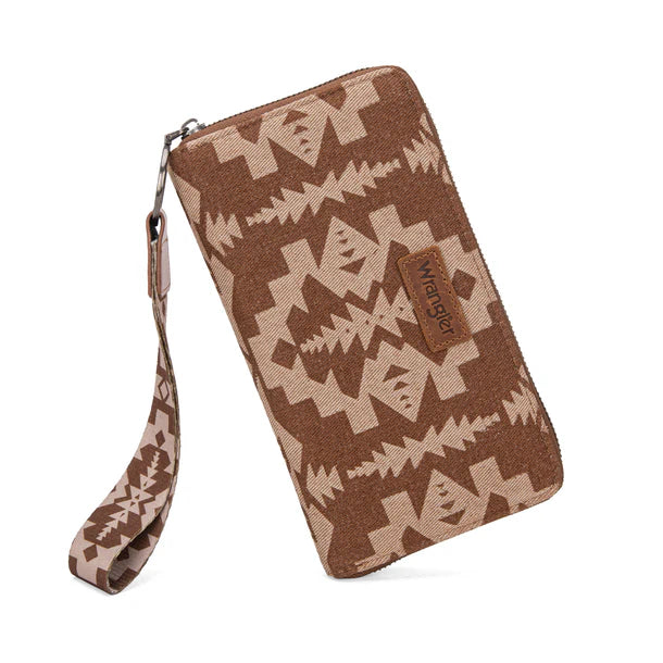 Load image into Gallery viewer, WG2212-W006BR - Wrangler Southwestern Art Print Wallet - Brown
