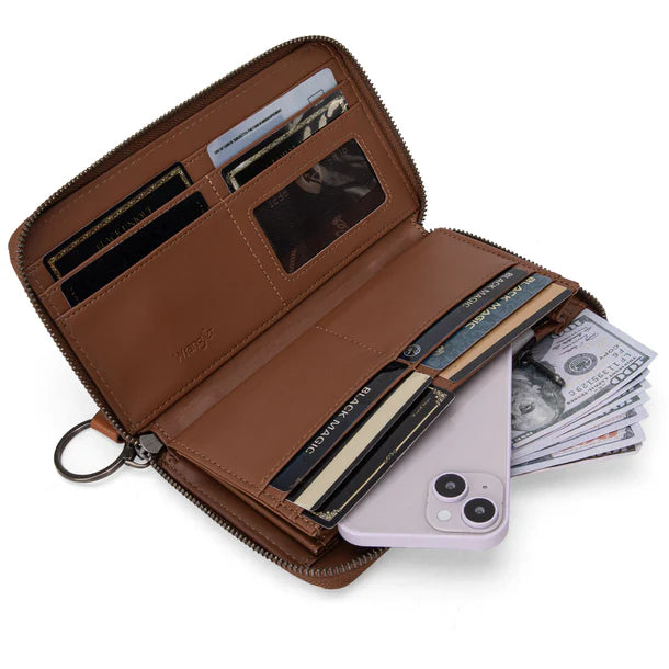 Load image into Gallery viewer, WG2212-W006BR - Wrangler Southwestern Art Print Wallet - Brown
