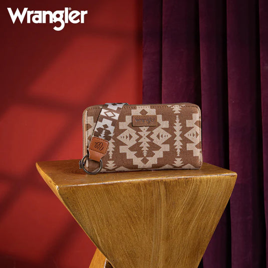 WG2212-W006BR - Wrangler Southwestern Art Print Wallet - Brown