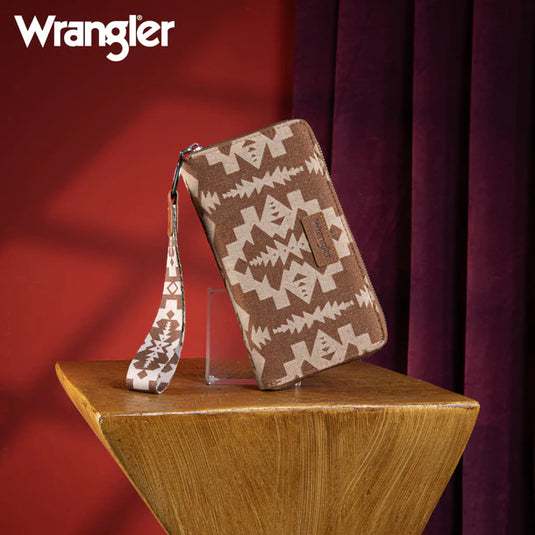 WG2212-W006BR - Wrangler Southwestern Art Print Wallet - Brown