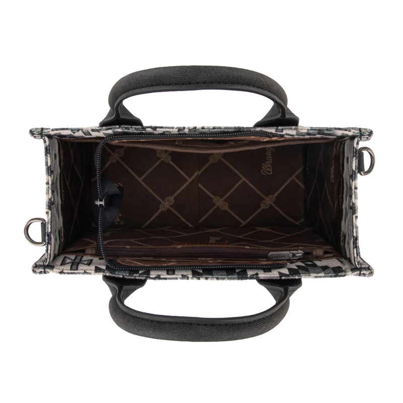 Load image into Gallery viewer, WG2209-8120SBK Wrangler Aztec Pattern Dual Sided Print -Tote/Crossbody -Black

