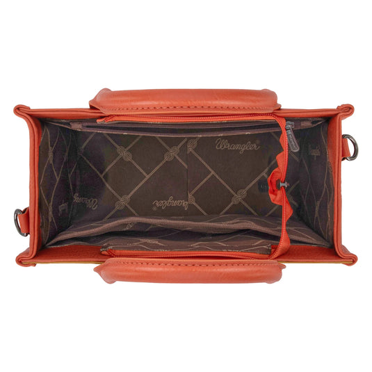 WG2214-8120 OR - Wrangler Aztec Embroidered Tote/Crossbody