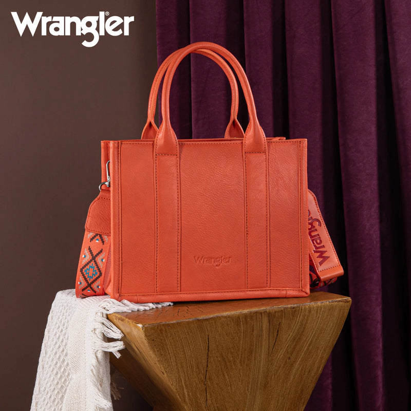 Load image into Gallery viewer, WG2214-8120 OR - Wrangler Aztec Embroidered Tote/Crossbody
