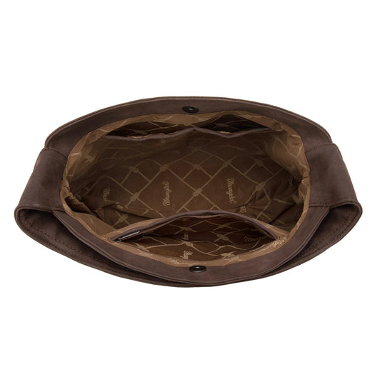WG244-9182CF - Wrangler Fringe Studded Hobo Bag - Coffee