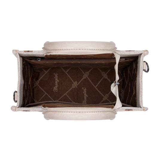 WG226-8120SBG - Wrangler Aztec Pattern Dual Sided Print - Tote/Crossbody - Beige
