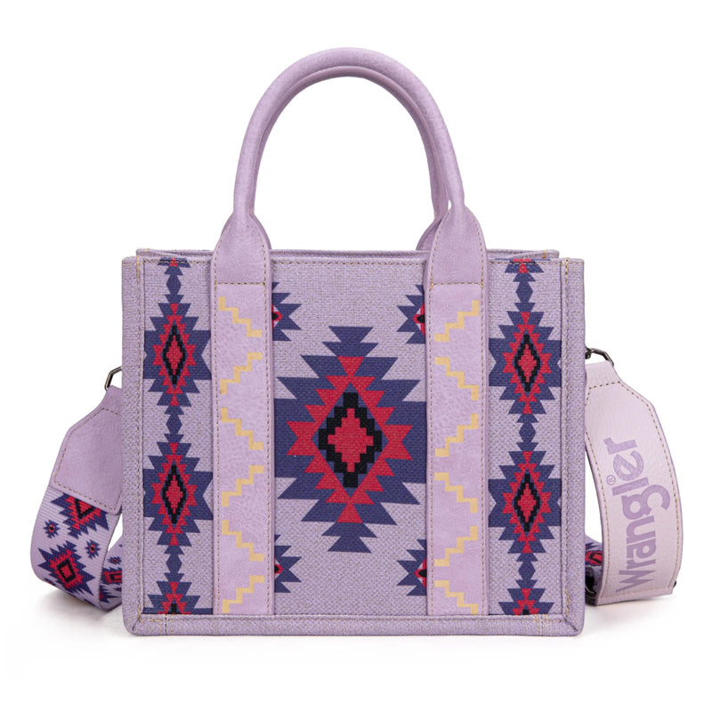 Load image into Gallery viewer, WG226-8120SPP - Wrangler Aztec Pattern Dual Sided Print - Tote/Crossbody - Purple
