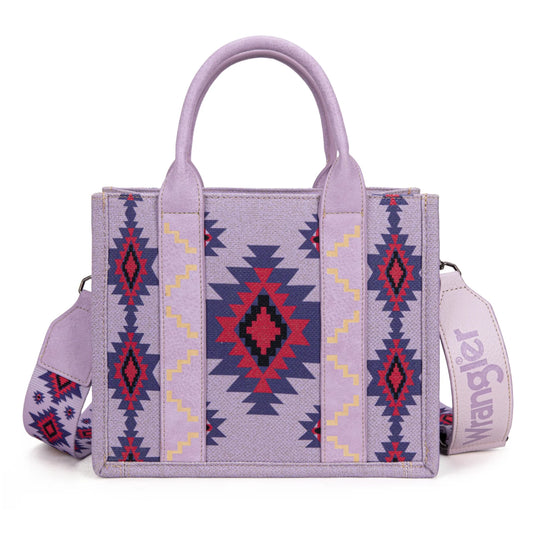 WG226-8120SPP - Wrangler Aztec Pattern Dual Sided Print - Tote/Crossbody - Purple