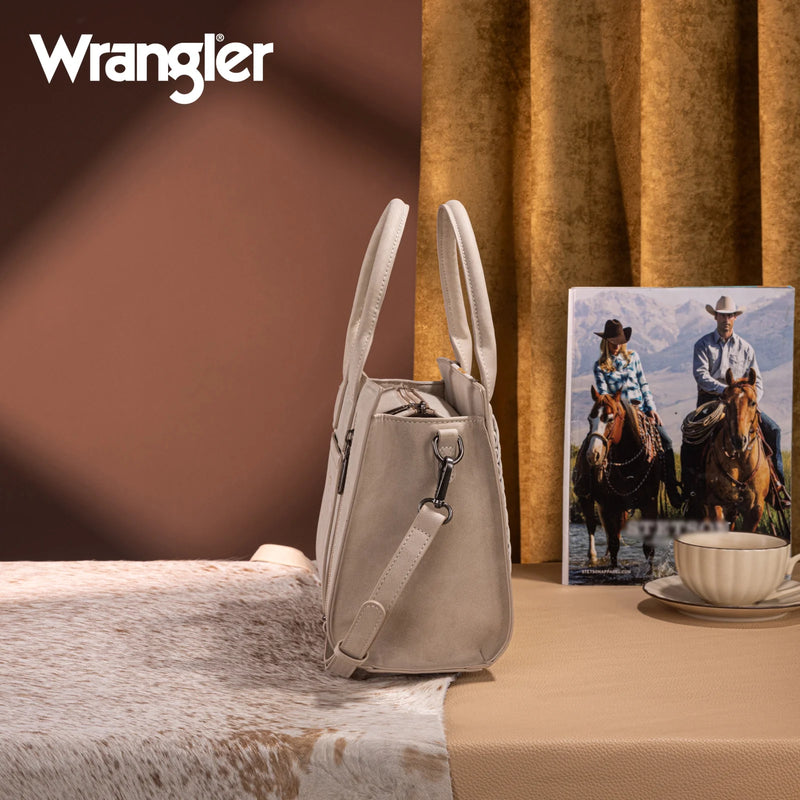 Load image into Gallery viewer, WG226-8120BG - Wrangler Tooled Aztec Pattern Print Concealed Carry Tote/Crossbody

