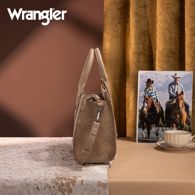 Load image into Gallery viewer, WG226-8120TN - Wrangler Tooled Aztec Pattern Print Concealed Carry Tote/Crossbody

