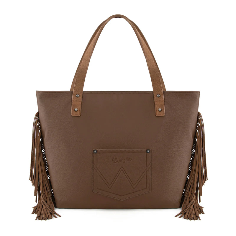 Load image into Gallery viewer, WG233-2002BR - Wrangler Aztec Embroidered Large Tote Bag - Brown
