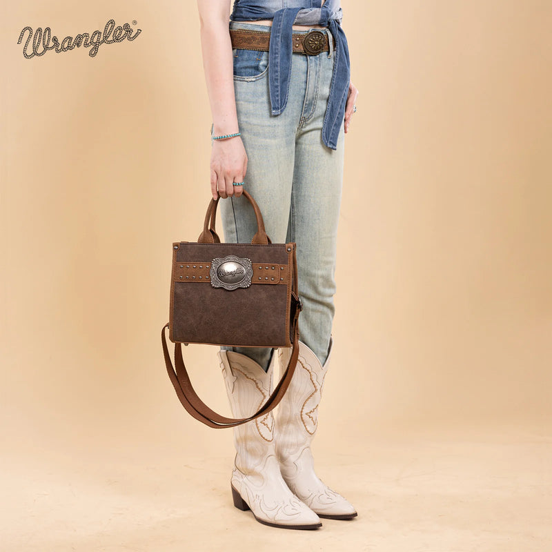 Load image into Gallery viewer, WG250-81202CF - Wrangler Buckle Tote/Crossbody - Coffee
