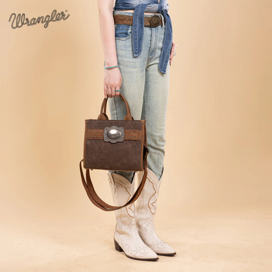 WG250-81202CF - Wrangler Buckle Tote/Crossbody - Coffee