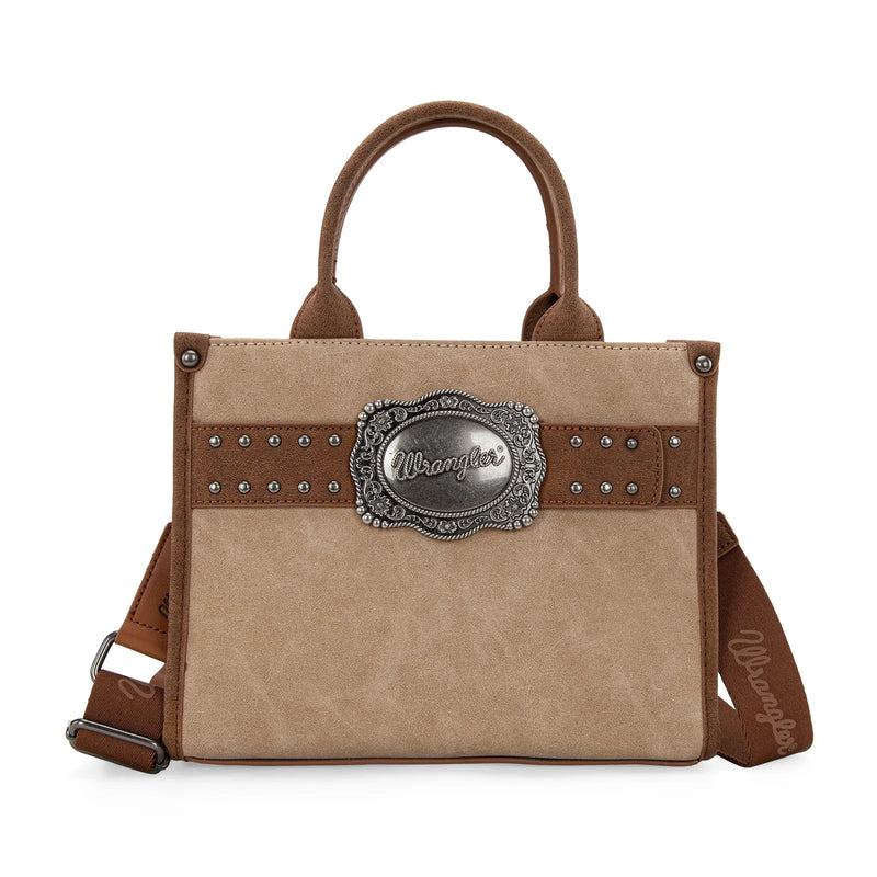 Load image into Gallery viewer, WG250-81202TN - Wrangler Buckle Tote/Crossbody - Tan
