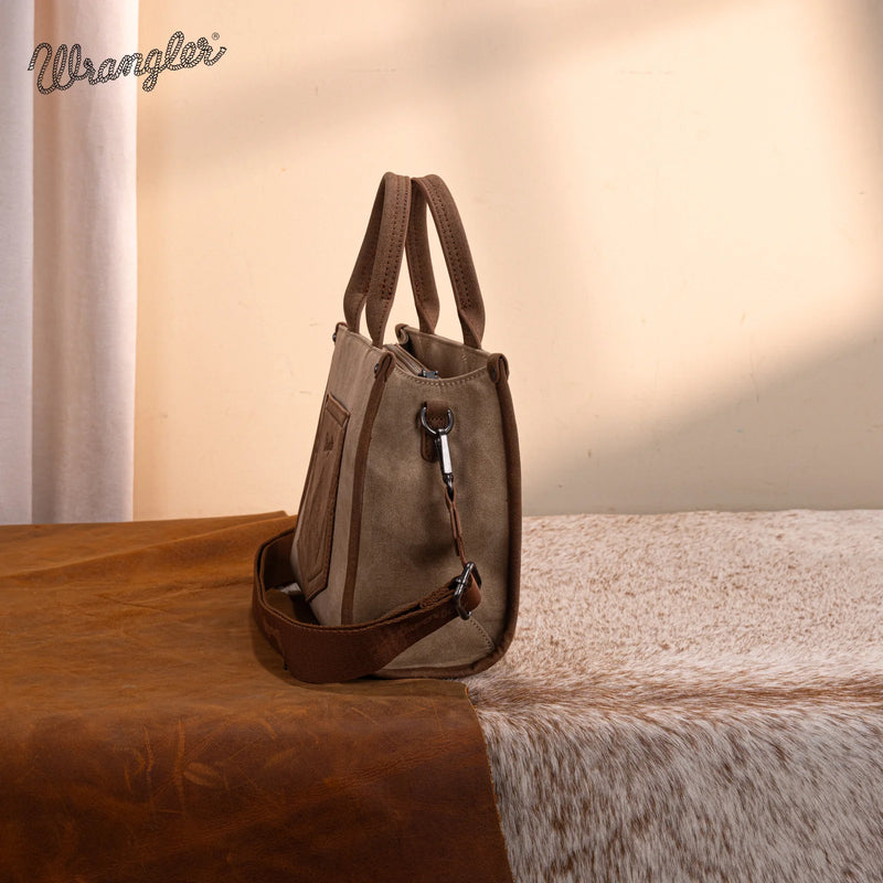 Load image into Gallery viewer, WG250-81202TN - Wrangler Buckle Tote/Crossbody - Tan
