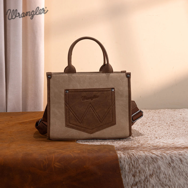 Load image into Gallery viewer, WG250-81202TN - Wrangler Buckle Tote/Crossbody - Tan
